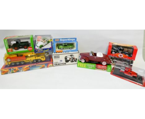 Collection of ten scale model Diecast toys, lorries and trucks. Majority boxed 