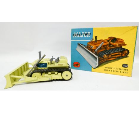 Corgi Major toys Euclid TC-12 tractor with dozer blade, No 1102, lightly played with condition with box 