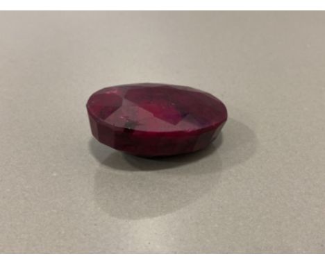 COLLECTABLE 306.45CT OVAL EARTH MINED NATURAL RUBY GEMSTONE (COLOUR ENHANCED)