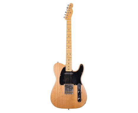 Custom Build Tele style electric guitar, comprising a traditional light two-piece solid alder body and C-shaped satin finish 