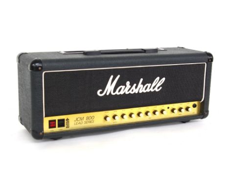 1989 Marshall JCM800 Lead Series guitar amplifier, made in England, serial no. X12175; with dust cover, original foot pedal a