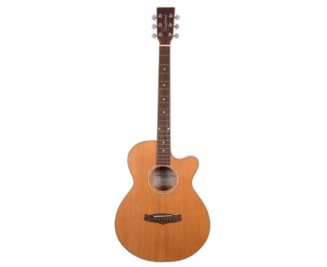 Tanglewood TSFCE-N electro-acoustic guitar, electric control box requires refitting and attention, compressed foam case; toge