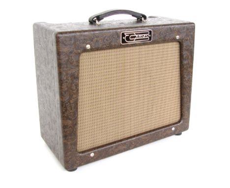 Carr Rambler guitar amplifier, in limited edition tooled cowboy tolex, dust cover