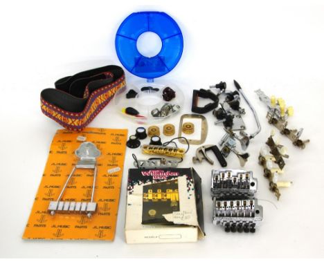 Mixed selection of guitar spares including two incomplete Kahler tremolo blocks, a Wilkinson USA five string bass conversion 