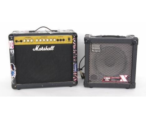 Roland Cube 30X guitar amplifier; together with a Marshall G30RCD guitar amplifier (2)