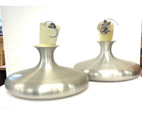 Pair retro aluminium light fittings, circa 1970's 