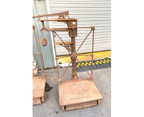 Pair Antique Avery platform scales with weights - Birmingham 