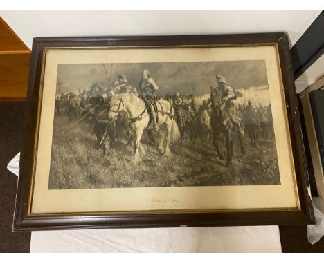 Antique framed print, joan of arc measures approx 35" wide 