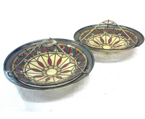 Pair of matching Tiffany style light shades 