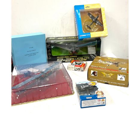 Selection of air craft models to include Motor Max B2 Steralth bomber, Corgi Gloster Sea Gladiator N5520 Faith, Goerings Glad