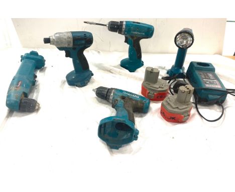 Selection of Makita power tools, torches, batteries etc 