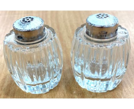 Hallmarked silver and enamel salts, some damage to enamel as seen in images 