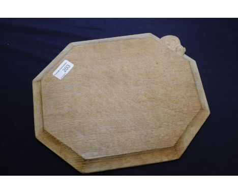 Oak Robert Thompson 'Mouseman' octagonal cheese / bread board  (31cm x 25cm)