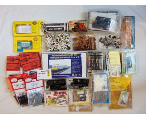 A collection of '00' gauge railway accessories including a number of Cooper Craft plastic kits for rolling stock (unopened), 