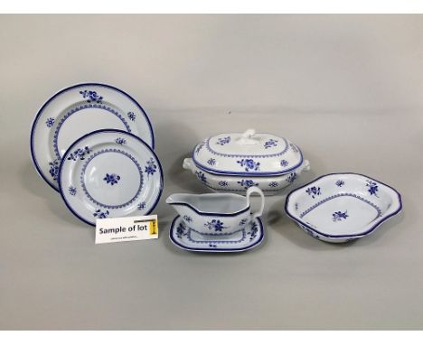 An extensive collection of Copeland Spode Gloucester pattern blue and dinner, tea and coffee wares including a large and a pa