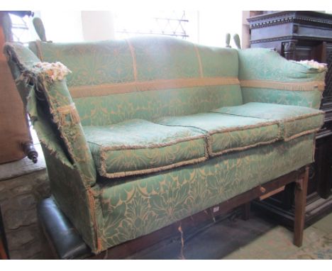 A three seat Knoll sofa of traditional form for re-upholstery together with a pine and beech framed doctors/dentist observati