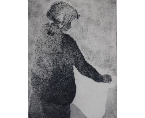 A framed and glazed print titled 'Ironing', by Nancy Sharp. 36x29cm 
