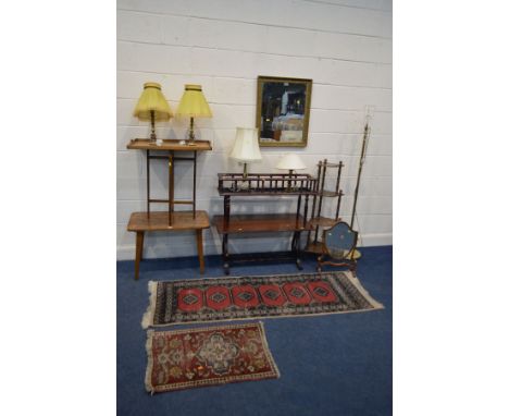 A QUANTITY OF OCCASIONAL FURNITURE, to include a 19th century gilt wood bevelled edge wall mirror (sd) an oak occasional tabl