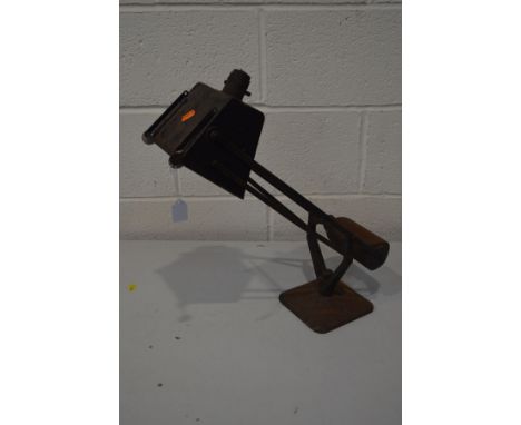 A VINTAGE HADRILL AND HORTSMANN counter weight desk lamp (sd and rusted)
