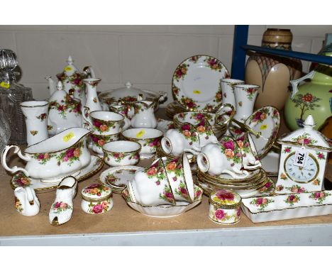ROYAL ALBERT 'OLD COUNTRY ROSES' TEA AND DINNER WARES ETC, to include four teacups and saucers, four coffee cups and saucers,