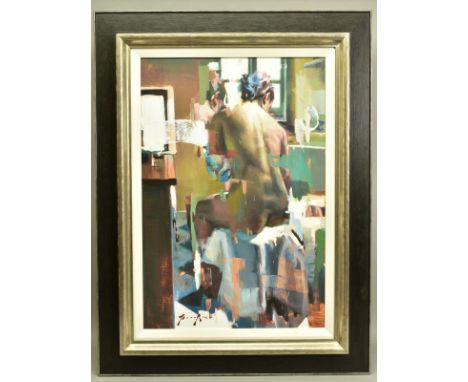 CHRISTIAN HOOK (BRITISH 1971) 'THE BATHER', a limited edition print of a female nude study 3/195 signed bottom left, no certi