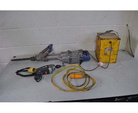 A 110 VOLT TRANSFORMER, a Kango type 900 Demolition hammer and a Skil electric drill both 110 volt so not PAT compliant but i