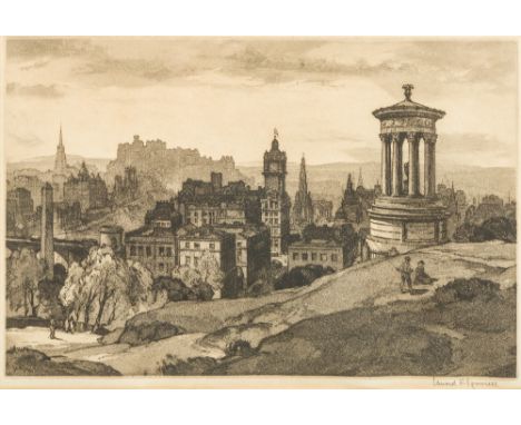 LEONARD RUSSELL SQUIRRELL (1893-1979) British (AR)Edinburgh from Carlton HillLimited edition dry point etchingSigned in penci
