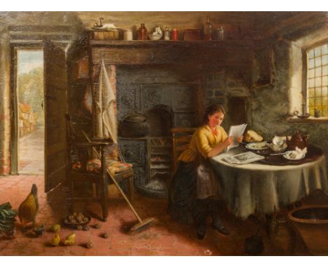 Attributed to J K MAKIN (active 1882-1906) BritishAfternoon Break From ChoresOil on canvasSigned60 x 44.5 cm, framed   CONDIT
