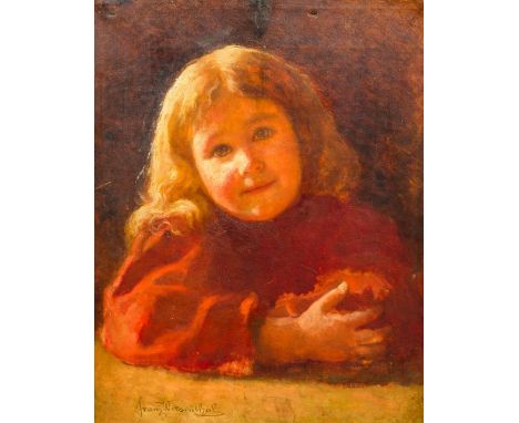 After FRANZ WIESENTHAL Portrait of a Young GirlOil on canvasBears signature38 x 48 cm, framed   CONDITION REPORTS:  Generally