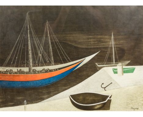 After JAN ZRZAVY (1890-1977) Czechoslovakian (AR) Spici Lodi Lithographic print Signed and dated 35 within the plate 55 x 40 