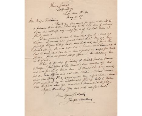 LITERATURE: A selection of World War I dated A.Ls.S., a few autograph quotations signed etc., by various writers, novelists a