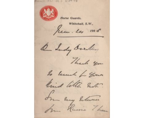  BRITISH MILITARY: Small selection of A.Ls.S. (2), signed clipped piece etc., by various British military and naval leaders, 