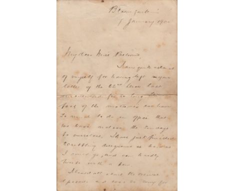  [SIEGE OF LADYSMITH]: A fascinating A.L.S. by W. J. C. Bickery, a Boer and resident of Bloemfontein, four pages, 8vo, Bloemf