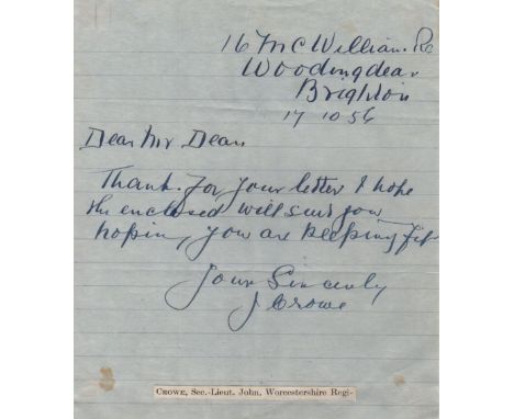 VICTORIA CROSS: Selection of small 12mo signed clipped pieces and slightly larger cards etc., brief A.L.S. (1) by various rec