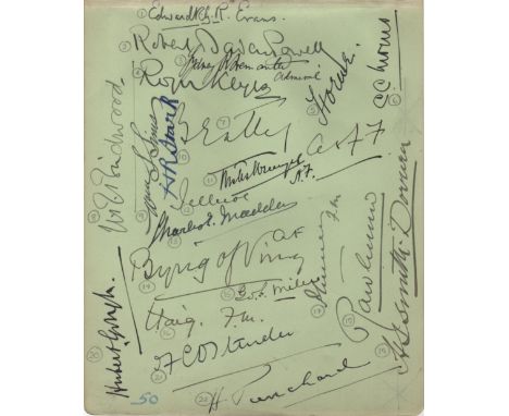 BRITISH MILITARY LEADERS: A good 8vo page removed from an autograph album individually signed by twenty-two Field Marshals, G