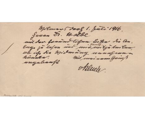 GERMAN MILITARY: Small selection of signed pieces, A.Ns.S., brief A.L.S. (1) by various German military leaders, all of whom 