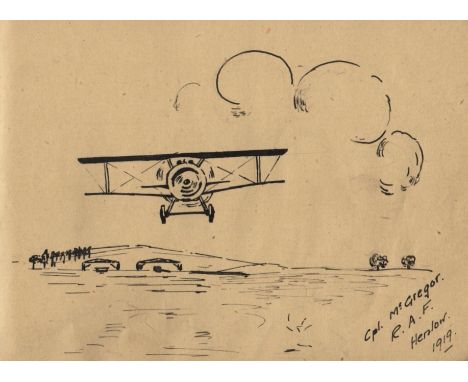  ROYAL AIR FORCE: An autograph album containing over 25 signatures by various Royal Air Force pilots serving at RAF Henlow Ja