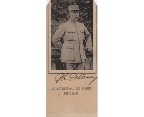 FRENCH MILITARY: An attractive small group of printed  2.5 x 5.5 photographs individually signed by various French military o