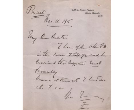  FRENCH JOHN: (1852-1925) 1st Earl of Ypres. Anglo-Irish Field Marshal, Commander-in-Chief of the British Expeditionary Force