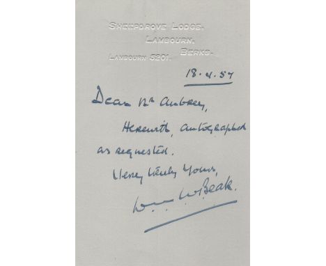  VICTORIA CROSS: Selection of signed small 12mo clipped pieces and a brief A.L.S. by various recipients of the Victoria Cross