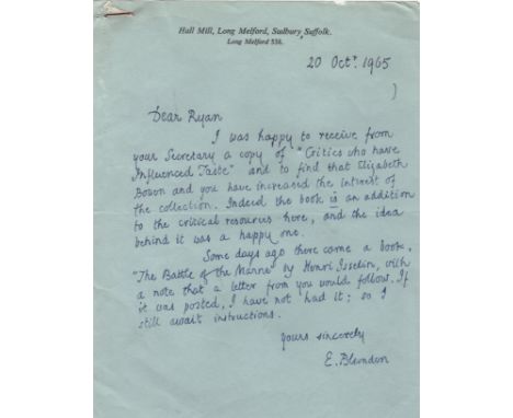 BLUNDEN EDMUND: (1896-1974) English Poet, Author and Critic who, like his friend Siegfried Sassoon, wrote of his experiences 