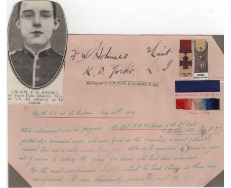 VICTORIA CROSS: Selection of small 12mo signed irregularly clipped pieces and slightly larger (1) by various recipients of th