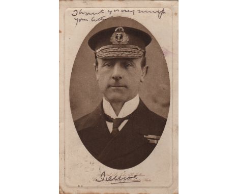 JELLICOE JOHN: (1859-1935) 1st Earl Jellicoe. British Admiral of the Fleet who commanded the Grand Fleet at the Battle of Jut