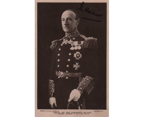  JELLICOE JOHN: (1859-1935) 1st Earl Jellicoe. British Admiral of the Fleet who commanded the Grand Fleet at the Battle of Ju