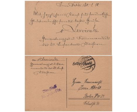 GERMAN MILITARY: Selection of A.Ls.S. (some on Feldpostkartes), T.L.S. (1) etc., by various German military leaders, all of w