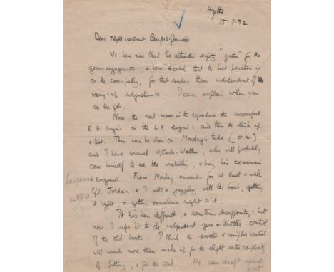  LAWRENCE T. E.: (1888-1935) British Military officer, archaeologist, diplomat and writer known as Lawrence of Arabia. Lawren