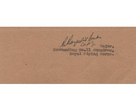 RAYMOND-BARKER RICHARD: (1894-1918) British Major with the Royal Air Force during World War I, a Flying officially credited w