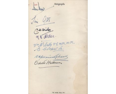 VICTORIA CROSS: A printed 8vo menu for the Second Reunion Dinner of The Victoria Cross Association and Associate Members of T