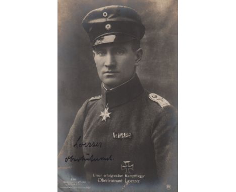  LOERZER BRUNO: (1891-1960) German Hauptmann of World War I, a Flying Ace officially credited with 44 victories. Loerzer was 