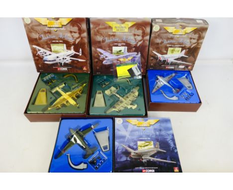 Corgi - Aviation Archive - 4 boxed diecast planes in 1/144 scale to include #47102 Douglas DC - 3 American Airlines, #47106 D